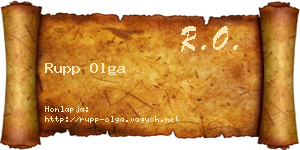 Rupp Olga névjegykártya